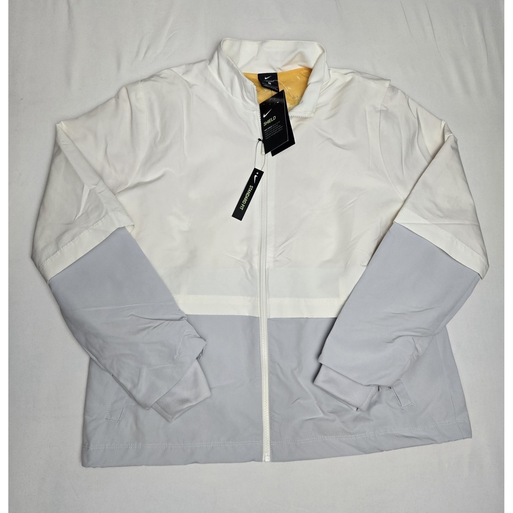 Nike Shield Womens Jacket‎ NWT sz large Golf grey white $130 MSRP